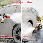 Foam Cannon Pro, Foam Cannon for Pressure Washer with 1/4" Quick Connector, Mini Soap Cannon with Adjustable Nozzle for car wash, Additional 1.1mm Orifice Nozzle (Black - Red)