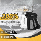 Foam Cannon with Short Pressure Washer Gun, Dual Connector Accessories, Snow Soap Attachment for Car Wash, 5 Nozzles Tips with Holder, 1/4” Quick Connect, Additional 1.1 mm Orifice Nozzle