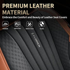 FLORICH Car Seat Covers, Premium Leatherette Car Seat Covers Full Set, Waterproof Leather Car Seat Cushion Front Seats and Back, Breathable Seat Protectors for Sedans Cars SUV Trucks - Black&Brown