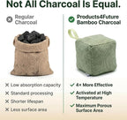 4 pack Naturally Activated Bamboo Charcoal Air Purifying Bags | Natural Home Deodorizer Bag | Charcoal Bag Odor Absorber For Pets | Odor Eliminator & Moisture Absorber Air Freshener Bag (200g Cube)