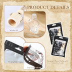 Boao 100 Sets Hanging Car Air Freshener Diffuser Bottles with Instruction Card and 4 x 6'' Resealable Holographic Bag for Empty Car Essential Oil Perfume Bottles Packaging (Black Card,Skull)