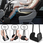 Portable Ultimate Comfort Set for Plane Sleep Kit at Plane Inflatable Travel Pillows Foot Rest Hammock Eye Mask Ear Plugs for Airplane Essentials for Seat Airplane Gadgets for Sleep Comfort (F)
