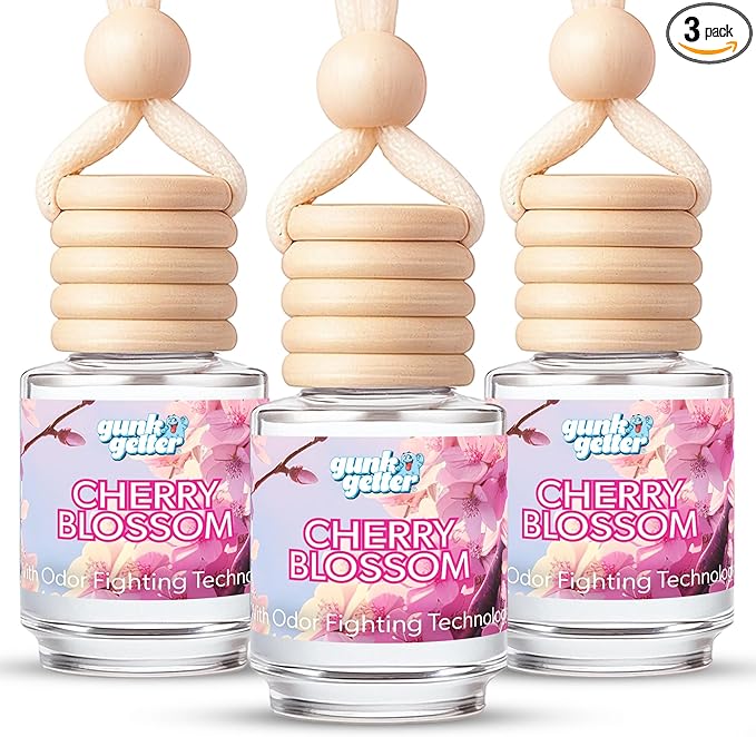 Hanging Air Freshener Car Diffusers - Long Lasting Scent, Odor Eliminator, Home Essentials, Fresh car fragrance diffuser - 3 Pack- Cherry Blossom