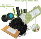CLEVAST Activated Bamboo Charcoal Odor Absorber - 6 x 60g Air Purifying Bags, Natural Bamboo Charcoal Fresh Odor Moisture Eliminator, Deodorizer for Home, Closet, Shoe, Car Air freshener