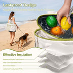Odoland Soft Cooler Bag - Leakproof & Insulated, 2-in-1 Collapsible Design, Dry/Wet Separation, Large Soft Sided Cooler with Multi-Pocket Design for Beach, Picnic, Camping, Day Trip, Family Size