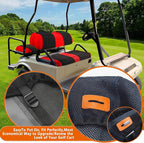 Golf Cart Covers Front and Back Seat Fit for EZGO TXT OEM Ordinary Seat Cushion, Washable EZGO Golf Cart Seat Cover, Red Fabric Seat Cover for EZGO TXT