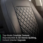 GIANT PANDA 2PCS Front Car Seat Cover for Subaru Outback Forester Crosstrek Legacy Impreza, Faux Leather Bucket Seat Covers (Black)