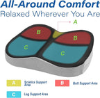Car Seat Cushion, Ergonomic Memory Foam Car Cushion for Sciatica Pain Relief, Larger Driving Seat Pillow for Short Drivers on Long Drives - Butt Pillow for Truck, Office, Wheelchair - Large Black