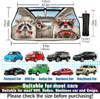 CHILL·TEK Funny Animals Car Windshield Umbrella, Raccoons Sun Shade Umbrellas for Car Front Window,Block UV Rays Foldable Windshield Umbrella Sun Visor Protector-Keep Vehicle Cool for Most Vehicles