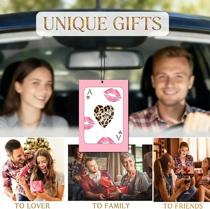 6PCS Leopard Initial A Car Air Freshener,Personalized Letter Car Accessories,Initial Gifts for Women and Men New Driver Auto Decor Rearview Mirror Hanging,Aromatherapy for Cars Interior or Locker