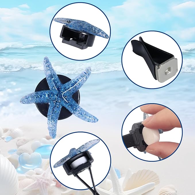 8Pcs Shell and Starfish Car Air Vent Clips, Colorful Ocean Series Car Air Freshener Vent Clip, Cute Car Interior Decoration Accessories(1.6inch/4cm)