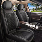 AOMSAZTO Car Seat Covers Front Set Fit for Ford Fusion 2010-2020 Faux Leather Waterproof Seat Covers Automotive Seat Cushion Protector(2 Seats, Black&Grey)