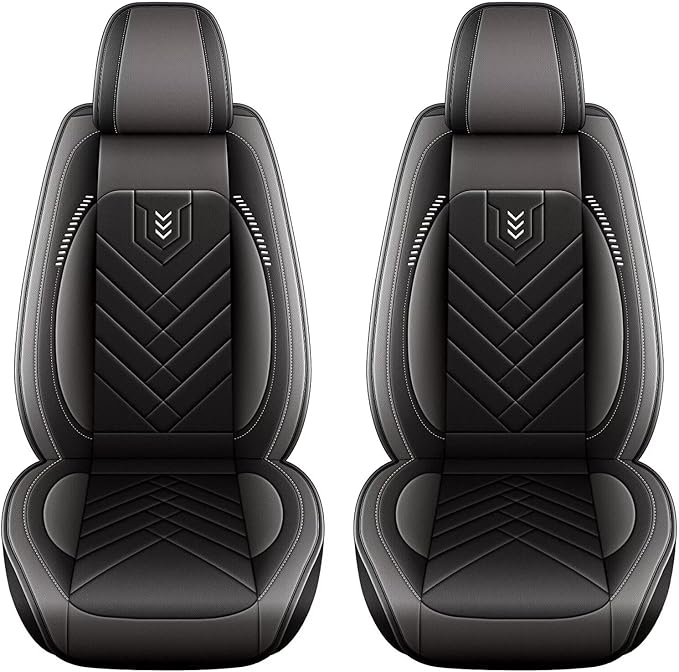 AOMSAZTO Car Seat Covers Fit for Hyundai Palisade 2020-2026 Premium Front Seat Covers Waterproof Leather Automotive Seat Covers Compatible with Airbag (2 Seats,Black)