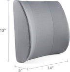 DMI Lumbar Support Pillow for Chair to Assist with Back Support with Removable Washable Cover and Firm Insert to Ease Lower Back Pain while Improving Posture, 14 x 13 x 5, Contoured Foam, Elite, Gray
