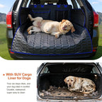 SUV Cargo Liner for Dogs, Waterproof Pet Trunk Cover with Bumper Flap Protector, Non-Slip Scratchproof, Non-Slip Dog Seat Mat for SUVs, Large Size Cargo Liner Universal Fit Blue