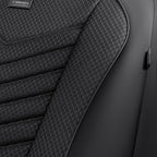 CAR PASS 3D Foam Mesh Leather Car Seat Covers Front Seats, Breathable Two Front Seat Cover for Cars, Comfortable Universal Fit for SUV Truck Sedan Automotive Anti-Slip Airbag Compatible, All Black
