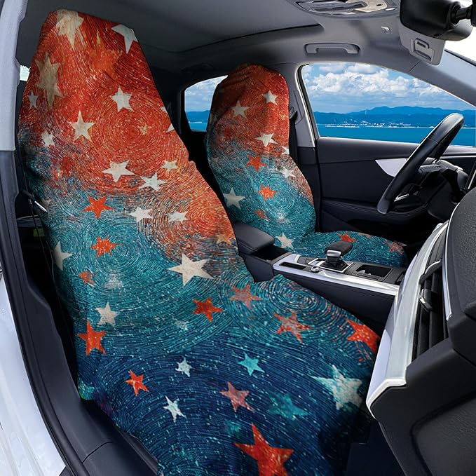 1 Pack Car Towel Seat Covers with Storage Bag, Multifunctional Towel for Gym Outdoor Sport, Picnic, Beach, Pet Dog Travel,Non-Slip Washable Car Seat Protector (Starry)