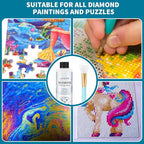 LANBEIDE 200ML Diamond Painting Sealer with Silicone Brush, Updated 5D Diamond Painting Glue Sealer Permanent Hold & Shine Effect Conserver for Diamond Painting and Jigsaw Puzzles (7 OZ)