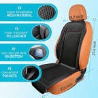 Cooling Car Seat Cover Ventilated Cooling Seat Covers for Cars Front Seats Leather 3-in-1 16 Fans Cooling Car Seat Cushion Massage Car Seat Cover with Climate Control 1PCS (Black)