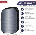 Autoamerics 2-Piece Windshield Sun Shade - Metallic Gray Foldable Car Front Window Sunshade for Most Cars SUV Truck Heat Blocker Visor Protector Blocks Max UV Rays and Keeps Your Vehicle Cool - Medium