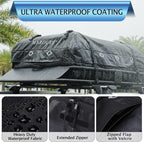 IDEALHOUSE 2024 New Rooftop Cargo Carrier Bag – 15 Cu Ft Heavy-Duty Robust Waterproof & Durable Storage Bag, Universal Fit with 8 Door Hooks