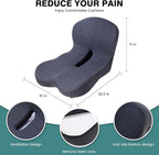 ZUAMEGUMemory Foam Car Seat Cushion – Ergonomic Driver Cushion for Sciatica & Tailbone Pain, Breathable Non-Slip Car Seat Pad for Car, Office Chair, Wheelchair