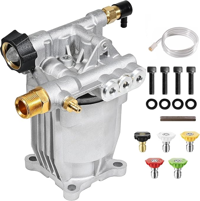 YAMATIC 3/4" Shaft Horizontal Pressure Washer Pump 3400 PSI @ 2.5 GPM Replacement Pump, Replacement Pump Compatible with Homelite, Troybilt, Simpson, Honda GC160 GC190 and More