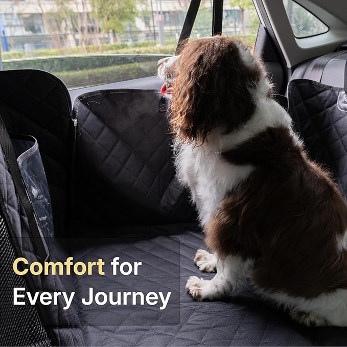 Back Seat Extender for Dogs, Semi-Hard Bottom Car Seat Cover for Dog, Waterproof & Anti-Scratch, Upgraded Support, Easy to Install and Clean, Fits Compact SUVs Only