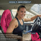 Car Seat Towel Cover, Universal Front Seat Protector for Cars, SUVs and Trucks, Sweat Towel Car Seat Cover for Gym, Yoga, Swimming, Pets and Family Travel, Dark Pink, 2 Pack