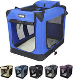 EliteField 3-Door Folding Soft Dog Crate with Carrying Bag and Fleece Bed (2 Year Warranty), Indoor & Outdoor Pet Home (20" L x 14" W x 14" H, Royal Blue)