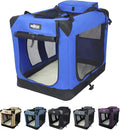 EliteField 3-Door Folding Soft Dog Crate with Carrying Bag and Fleece Bed (2 Year Warranty), Indoor & Outdoor Pet Home (24" L x 18" W x 21" H, Royal Blue)