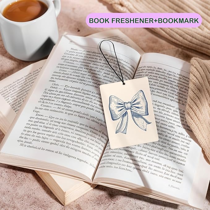 Cute Coquette Blue Bow Beach Air Freshener for Car, Coastal Seashell Beachy Air Freshener Hanging 3 Pcs for Cars Closet Drawer or Books, Blue Girly Preppy Beach Car Mirror Decor for Women