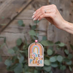 Studio Oh! Car Air Fresheners - Pack of 2 Scented Hanging Car Odor Eliminator - Unique Design with Decorative Bead - Love Joy Peace
