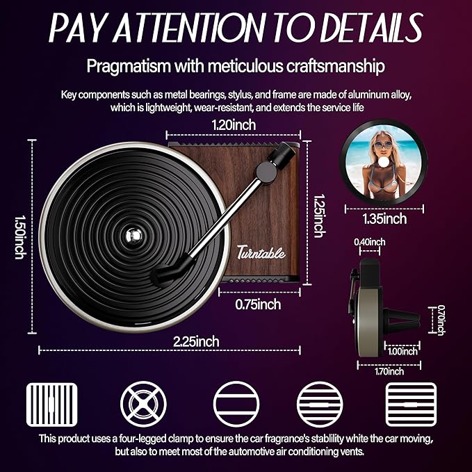 Personalized Customized Photo Car Air Freshener，Double Sided Customized Car Fresheners，Custom Air Fresheners With Picture for Boyfriend、Dad、Mom、Music Lovers.（12pcs Vinyl）
