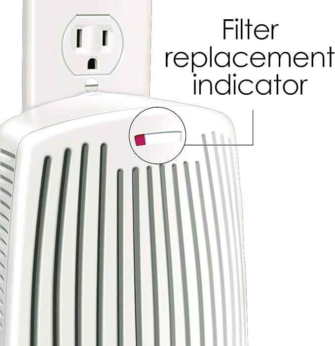 Hamilton Beach TrueAir Plug-Mount Odor Eliminator with Carbon Filter + Green Mountain Scent Cartridge, Common Household-Tobacco, Pet, Bathroom, Trash, On/Off Fan (04530GM)