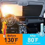 Windshield Sun Shade Fit for 2011-2021 Jeep Grand Cherokee Accessories (NOT for Grand Cherokee L & Jeep Cherokee) Foldable Window Sunshade