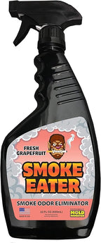 Smoke Eater Odor Eliminator Spray, Fresh Grapefruit, 22 oz — Breaks Down Smoke Odor at the Molecular Level — Works on Fabric, Cars, Furniture — Made in USA