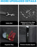 Kohree Dog Car Seat Cover for Small Dogs, Hard Bottom Dog Car Seat Cover for Back Seat with Pipe Waterproof 600D Car Hammock for Dogs Pet Back Seat Extender for Cars SUV Truck-S