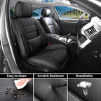 Car Seat Covers Full Set Custom Fit for Mercury Sable 1995-2009,Premium Faux Leather with Lumbar Support, Breathable, Anti-Slip & Soft Touch(Black,Fullset)