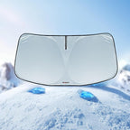 Windshield Sun Shade for Kia Sportage 2023 2024 2025 2026 – Custom Fit Sun Shield with Mirror Cut‑Out, Blocks Heat & UV, Foldable with Storage Pouch - Kia Sportage Windshield Sunshade
