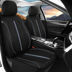 Breathable Premium Car Seat Covers Front Set，3D Air-Mesh Seat Covers for Cars，Comfortable Safety Airbag Compatible，Universal for Most Cars Sedan Truck SUV(Black/Gray)