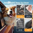 Dog Car Seat Cover for Back Seat, Hard Bottom Back Seat Extender for Dogs - Supports 400lbs,New Waterproof, Scratch Resistant, Anti Slip Portable Dog Hammock,Suitable for Cars, SUVs and Trucks（BLACK）