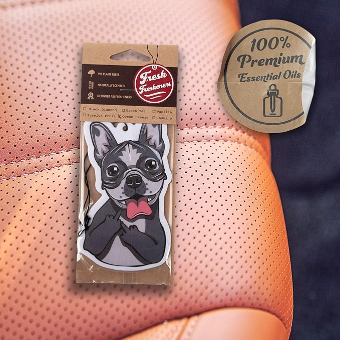 Dog Car Air Freshener 4 Pack French Bulldog Scented With Premium Oils By Fresh Fresheners
