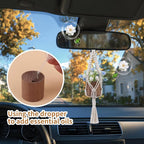 2pcs Plant Flower Car Hanging Air Freshener Accessories with Wooden Essential Oil Diffuser Cute Car Rear View Mirror Hanging Accessories for Home Office Decor