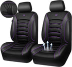 CAR PASS Comfortable 3D Foam Mesh Leather Car Seat Covers Front, Air Cool Mesh Breathable Front Seat Covers for Car, Universal for SUV Truck Sedan Automotive, Airbag Compatible,Black Purple