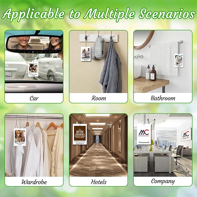 3-500Pcs Custom Air Fresheners with Picture - Personalized Double Sided Photo Text Logo Air Freshener for Car Hotel Business Event Promotion (General, Letter card)