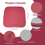 KEYOOG 2PCS Car Seat Covers Cushion, for Car Seat Office Chair, Prevent Seat Dirt, Thin and Breathable, Do Not Affect Seat Ventilation Functions, with Non Slip Bottom, 20.5"x19.3" Red