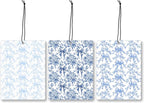 Mancheng-zi Coquette Blue Bow Flower Car Air Freshener 3Pcs, Cute Preppy Girly Floral Air Freshener Hanging for Cars Closet Drawer or Books, Blue Coquette Preppy Car Accessories Mirror Decor for Women