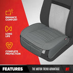 Motor Trend Car Seat Covers for Front & Rear Full Set - Nappa Leather Seat Protectors for Cars, Trucks & SUVs - Gray Automotive Seat Covers with Storage Pockets - Durable Bottom Cushion Protection