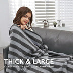 PuTian Merino Wool Camp Blanket - 36" x 63" Great for Bed Couch Camping Outdoors Travel Emergency -Large Warm Soft Washable Wool Throw
